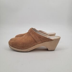 Maguba Swedish Berkeley Husband Clogs Size 41 Camel Tan Leather Boho Minimalist